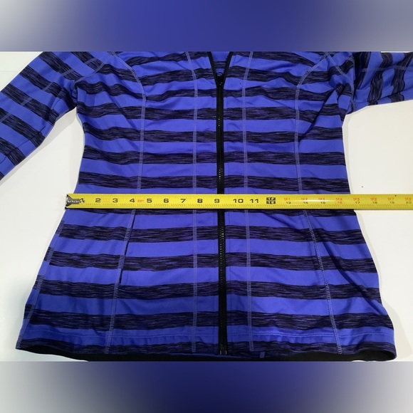 Lukka Blue and Black Striped Women's Hoodie Sweater - Picture 3 of 8